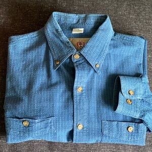 Vintage Territory Ahead Blue Button Down Shirt